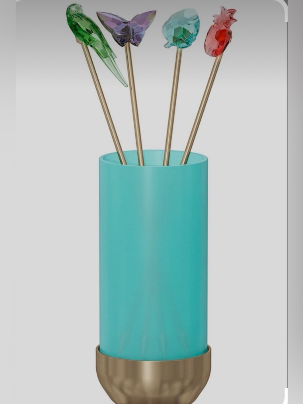 Swarovski Jungle Beats Cocktail Stirrer Set Retired Crystal Barware NWT